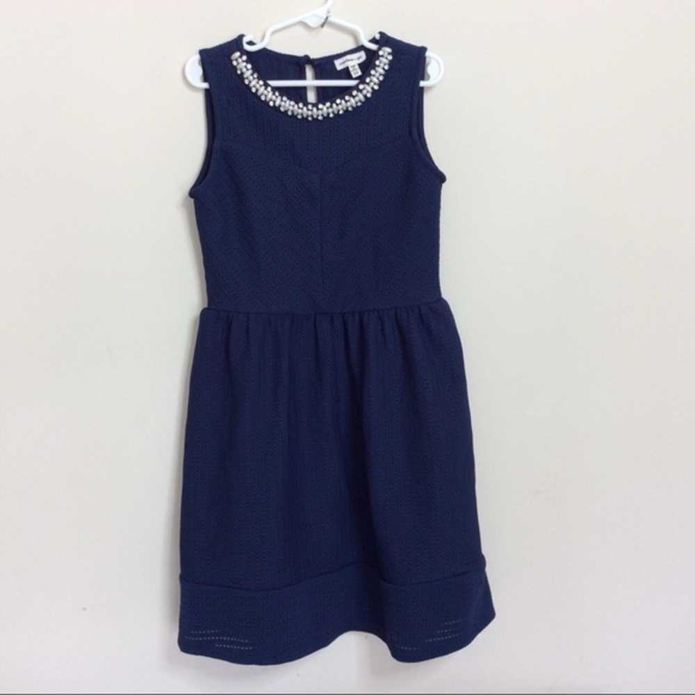 Monteau Navy Blue Sleeveless Kids Dress